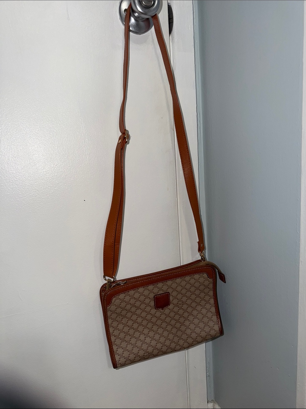 Celine Brown Monogram Crossbody Bag
